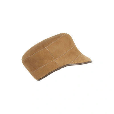 Gushlow & Cole Leather Trimmed Shearling Cap