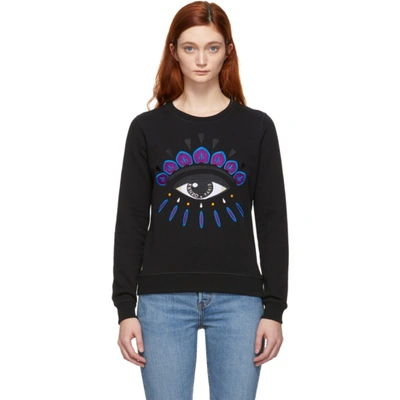 Kenzo Evil Eye Embroidered Sweatshirt In Black