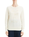 Theory Silk & Cashmere Intarsia Sweater In Ivory