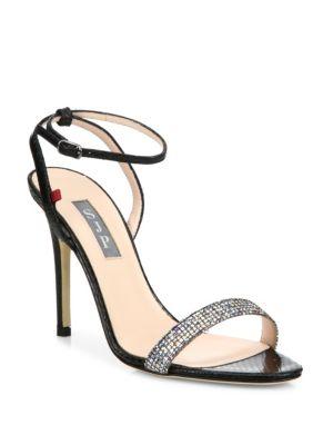 Sjp By Sarah Jessica Parker Giddy Glitter Ankle-strap Pumps In Silver ...