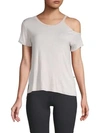 Body Language Mila Cold-shoulder Tee In Oatmeal