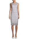 Calvin Klein Floral Lace Dress In White Black