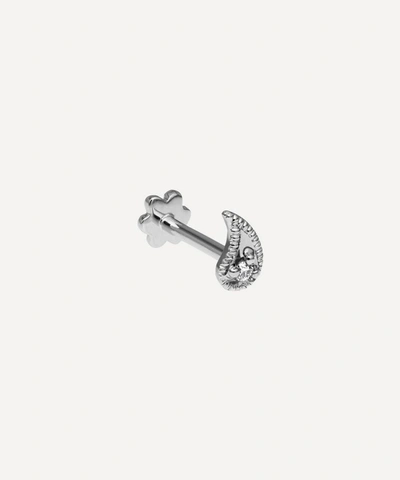 Maria Tash 14ct Diamond Paisley Single Threaded Stud Earring Left In White Gold