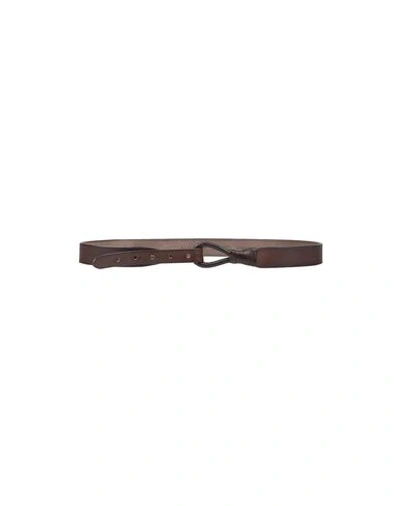 Ermanno Gallamini Leather Belt In Dark Brown