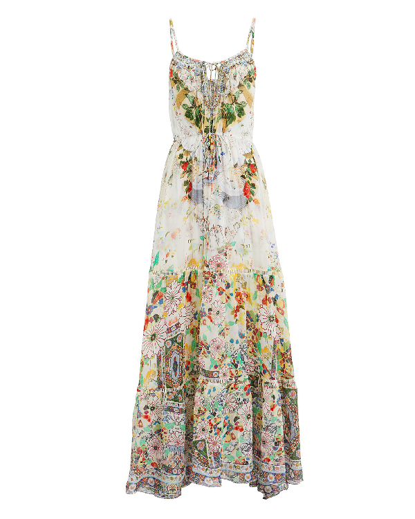 camilla tie front maxi dress