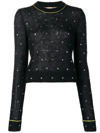 N°21 Embellished Knit Jumper In Black