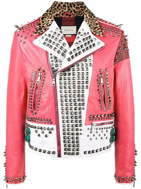 gucci hand painted leather jacket