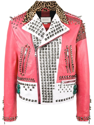 Gucci hand painted leather deals jacket