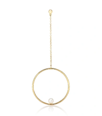 Anissa Kermiche Rondeur Perlée Chain 14kt Gold And Pearl Single Earring