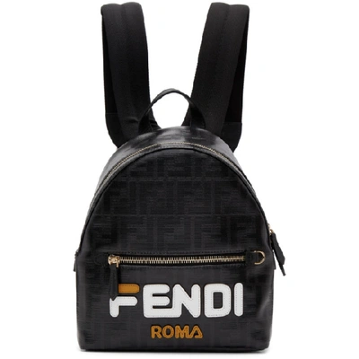 Fendi Black Small  Mania Backpack In F0cfm White