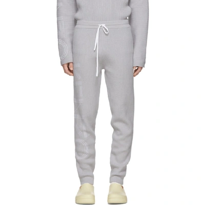 Kenzo Grey Knitted Lounge Pants In 93 Palgrey