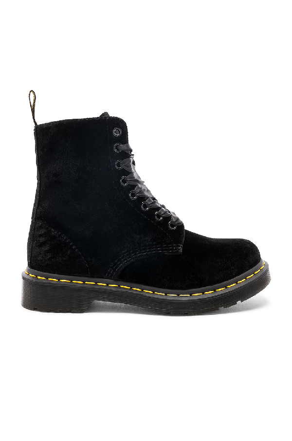 black velvet combat boots
