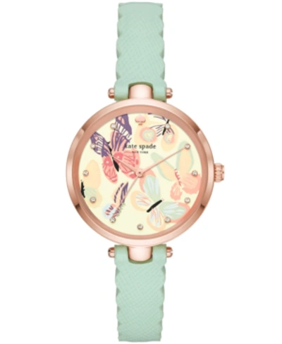 Kate Spade Holland Butterfly Leather Strap Watch, 34mm In Mint