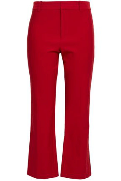 Derek Lam 10 Crosby Woman Cropped Stretch-cotton Flared Pants Claret
