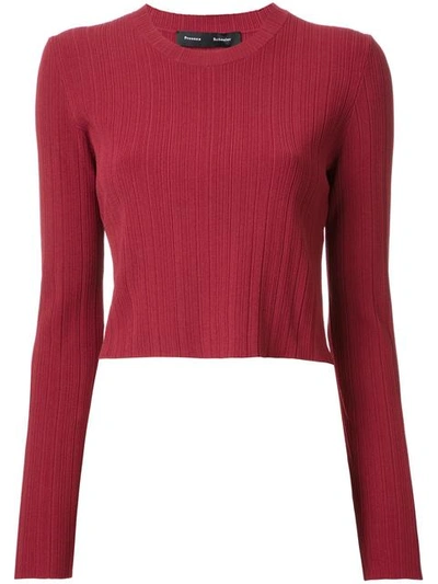 Proenza Schouler Cropped Ribbed Jumper In Red