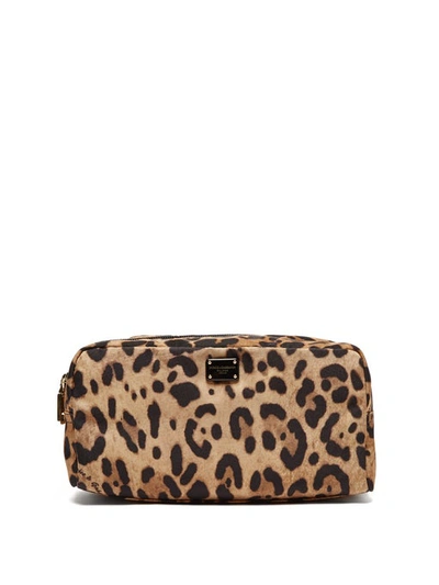 Dolce & Gabbana Necessaire Leopard-print Nylon Cosmetics Case In Leopard Print