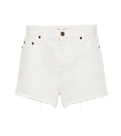 Saint Laurent High-rise Enim Shorts In White