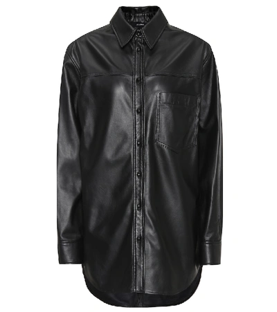 Joseph Gibson Leather Shirt In Black