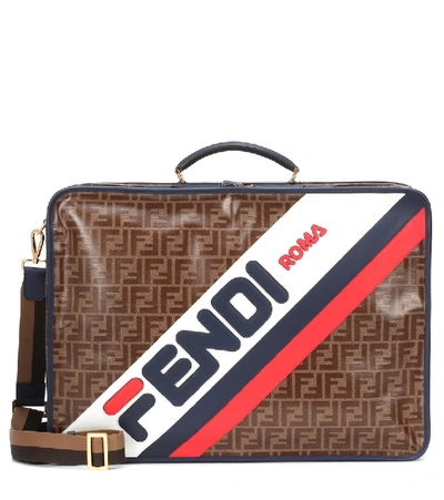 Fendi Mania Ff Coated-canvas Suitcase In Brown