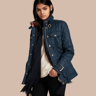 Burberry Buckle Detail Technical Field Jacket In Ink Blue | ModeSens
