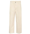 Marc Jacobs Redux Grunge Striped Cropped Flat-front Pants In Beige