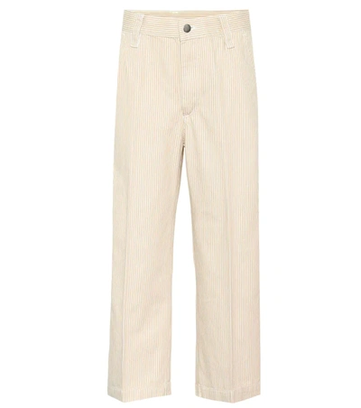 Marc Jacobs Redux Grunge Striped Cropped Flat-front Pants In Beige