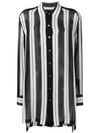Marc Jacobs Long Wide-stripe Button-front Shirt In Black