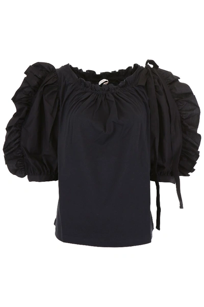 See By Chloé Ruffled Blouse In Black|nero