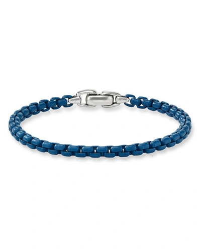 David Yurman Men's Acrylic-coated Box Chain Bracelet, 5mm In Blue/silver