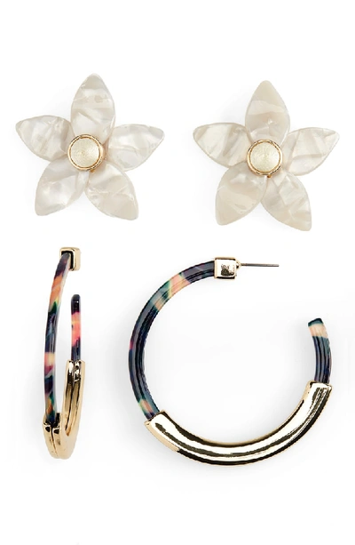 Baublebar 2-pack Flower Studs & Tassiana Hoop Earrings In Multi