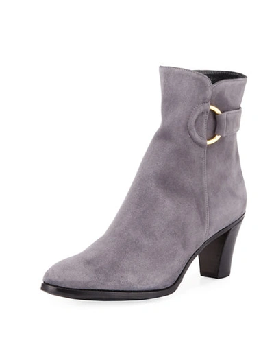 Gravati Suede Booties With Ring In Gray
