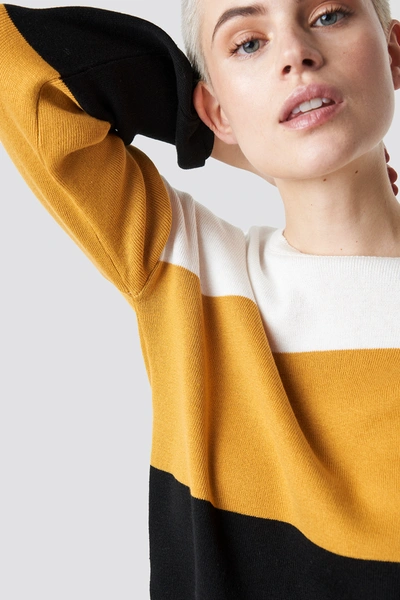 Trendyol Mustard Color Blocked Sweater - Multicolor