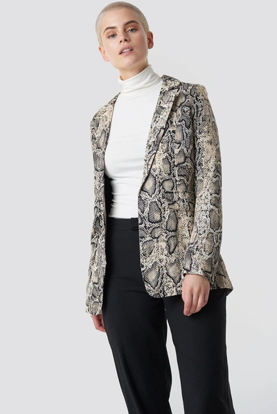 Trendyol Snake Patterned Blazer - Multicolor In Brown