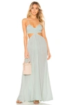 Indah Innocence Cutaway Maxi Dress In Seafoam