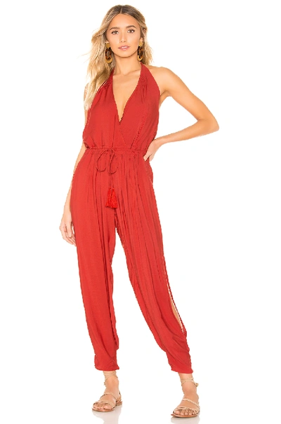 Indah Paz Jumpsuit In Red. In Lava