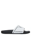 Emporio Armani Slides And Slippers In White