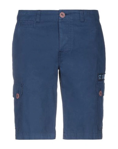 Mc2 Saint Barth Man Shorts & Bermuda Shorts Midnight Blue Size 30 Cotton