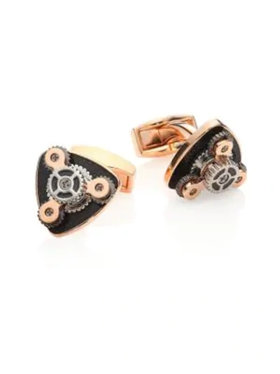 Tateossian Gear Trio Cufflinks In Black