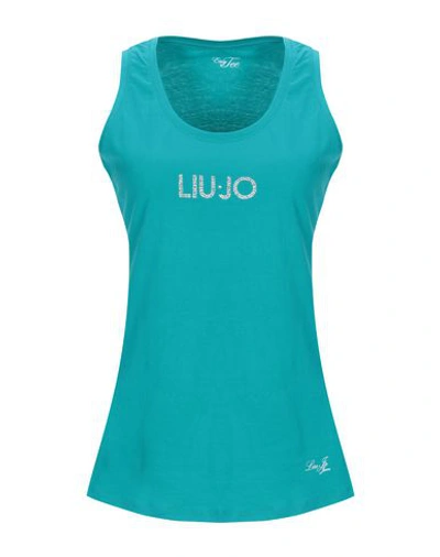 Liu •jo Tank Tops In Blue