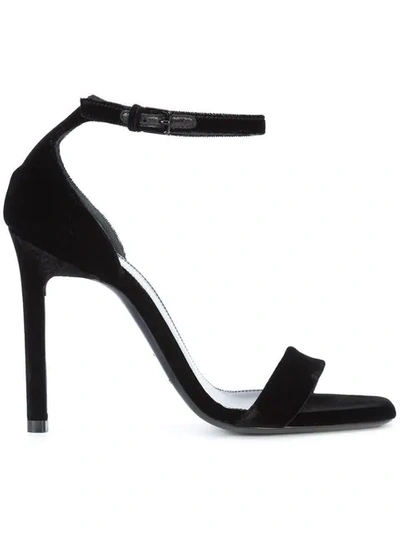 Saint Laurent 110mm Jane Smooth Leather Sandals In Black