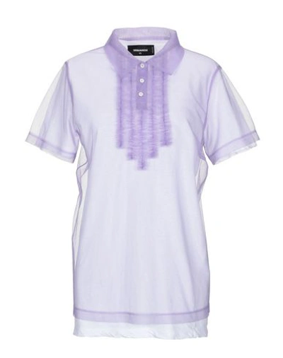 Dsquared2 Polo Shirts In Light Purple