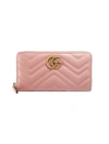 Gucci Gg Marmont Zip Around Wallet In Light Pink