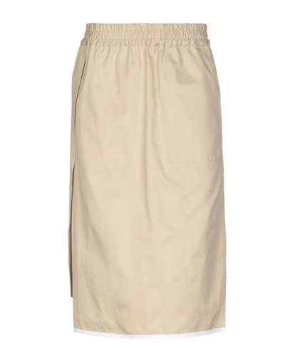 Barbara Alan Knee Length Skirt In Beige