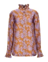 The Gigi Floral Shirts & Blouses In Camel