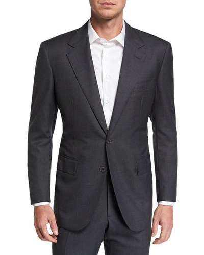 Stefano Ricci Men's Two-piece Solid Wool Suit In Charcoal