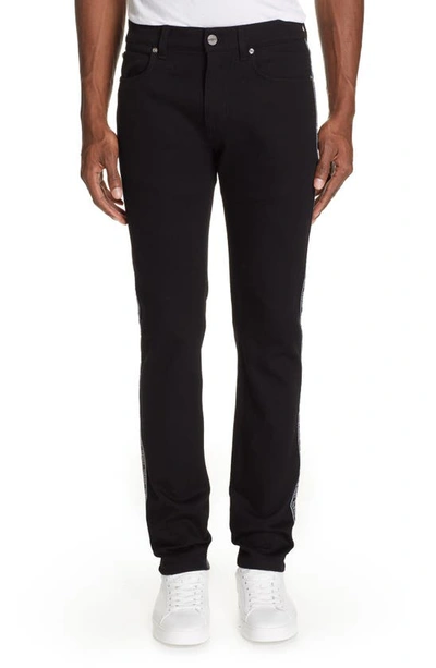 Versace 17.5cm Straight Cotton Denim Jeans In Black