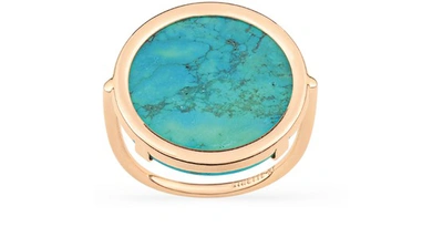 Ginette Ny Fallen Sky 18k Rose Gold Turquoise Disc Ring