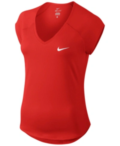 Nike Court Pure Dri-fit Tennis Top In Habenero Red