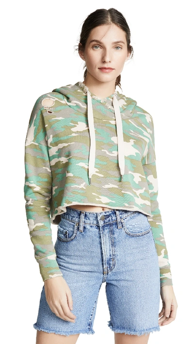 Nsf Savannah Cropped Hoodie In Fuzz Camo