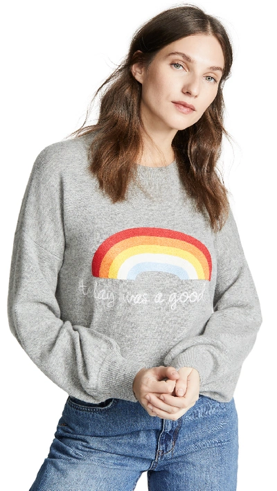 Spiritual Gangster Today Rainbow Block Party Sweatshirt In Medium Heather Grey